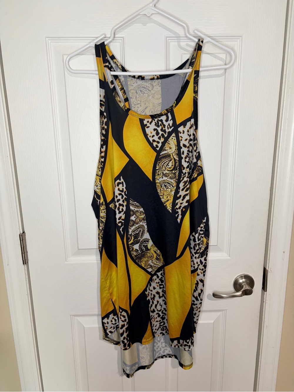 Yellow & Black Abstract-Print Women's Tank Top